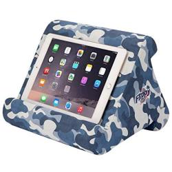 Flippy Multi-Angle Soft Pillow Lap Stand for Tablets, eReaders, Smartphones, Books, Magazines (Blue Camou)