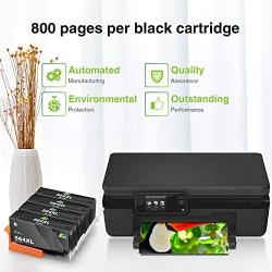JARBO Compatible Ink Cartridge Replacement for HP 564XL 564 XL, 4 Black, Used in HP Photosmart 5520 6520 7520 5510 6510 7510 7525 B8550 Premium C309A C410A Officejet 4620 Deskjet 3520