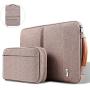 Voova Smart Laptop Sleeve Case Computer Carrying Bag with Attachable Separate Accessory Pouch, Compatible with 13-13.3 inch MacBook Air/MacBook Pro, 13 XPS / Chromebook / Notebook, Waterproof, Khaki