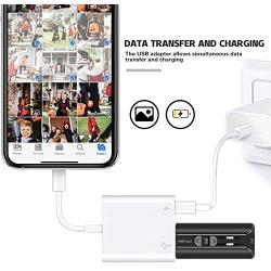 TRYVAT USB Camera Adapter with Fast Charging Port, Portable OTG Cable Adapter Compatible with iPhone, iPad, Card Reader, USB Flash Drive, Keyboard and Mouse
