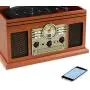 Innovative Technology VTA-200B MH Victrola Nostalgic Classic Wood 6-in-1 Bluetooth Turntable Entertainment Center, Mahogany