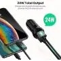 UGREEN Car Charger Dual USB Car Charger with 24W 4.8A Car Charging Adapter Compatible for iPhone 12 SE 11 Pro Max XS XR X 8 iPad Pro Air Mini Samsung S10 S9 Note 20 Ultra LG OnePlus Pixel and More