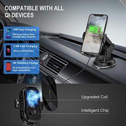 Wireless Car Charger Mount, Fast Charging Auto-Clamping Car Phone Holder Mount, Car Air Vent Holder, Compatible with iPhone12/11/11Pro/11ProMax/XSMax/XS/X/8/8+ Samsung S10/S10+/S9/S9+/S8/S8+/Note