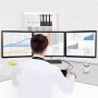 SIIG Premium Aluminum Triple Monitor Stand - Adjustable Height 3 Monitors 13'' to 27'' 17.6 lbs Each VESA 75 and 100 Compatible Full Motion (CE-MT2111-S1)