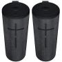 2-Pack Ultimate Ears UE MEGABOOM 3 Bluetooth Wireless Speaker - Waterproof Big Portable Stereo Audio System with Extra Bass - Eco Friendly Packaging - Night Black