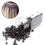 YESURPRISE 1000 Silicone Micro Link Rings 5mm Lined Beads for Hair Extensions Tool Dark Brown