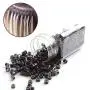 YESURPRISE 1000 Silicone Micro Link Rings 5mm Lined Beads for Hair Extensions Tool Dark Brown