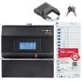Pyramid Time Systems 3700 Heavy Duty Steel Time Clock and Document Stamp, Prints employee time & up to 14 pre-programmed messages, Made in the USA, Black