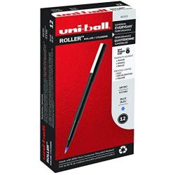 uni-ball Roller Pens, Micro Point (0.5mm), Blue, 12 Count