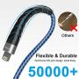 iPhone Charger, iCrius [Apple MFi Certified] 6Ft Led Light Up Lightning Cable USB Fast Charger Charging Cord Compatible with iPhone 11 Pro Max XS XR X 8 7 6 Plus SE iPad and More(Blue)