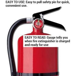 Kidde 466204 Pro 10 Multi-Purpose Fire Extinguisher, UL Rated 4-A, 60-B:C, Easy to Read Gauge, Easy to Pull Safety Pin
