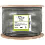 trueCABLE Cat6 Riser (CMR), 500ft, Gray, 23AWG 4 Pair Solid Bare Copper, 550MHz, ETL Listed, Unshielded Twisted Pair (UTP), Bulk Ethernet Cable