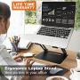 Laptop Stand for Desk - Adjustable Height Laptop Holder, Aluminum Laptop Riser with Heat-Vent, Computer Stand Compatible with All HP, Dell, MacBook Laptop (Black)