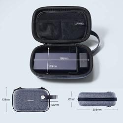 UGREEN Travel Case Gadget Bag Small Portable Electronics Accessories Organiser Travel Carry Hard Case Cable Tidy Storage Box Pouch with Double Layer Double Zipper Snap Hook Carrying Strap
