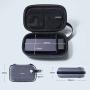 UGREEN Travel Case Gadget Bag Small Portable Electronics Accessories Organiser Travel Carry Hard Case Cable Tidy Storage Box Pouch with Double Layer Double Zipper Snap Hook Carrying Strap