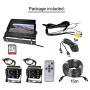 Car Backup Cameras System Build-in DVR Dash Cam,2 x HD 1080P 4Pin Front Rear View Camera ip69 IR Night Vision + 9'' IPS AHD Split Monitor with SD Record 12V~24V for RV Truck Bus Camper Vehicle