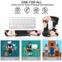 HOMKUMY Mouse Pad with Wrist Support and Keyboard Wrist Rest, Ergonomic Memory Foam Wrist Cushion Support with Non Slip Rubber Base Set for Computer Laptop Mac, Easy Typing & Pain Relief, Peony Flower
