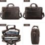 TIDING Leather Briefcase for Men 17'' Computer Bag Business Travel Messenger Bag