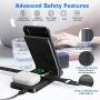 Wireless Charger, QTlier 3 in 1 Qi-Certified 15W Wireless Charging Station for Apple iWatch SE/6/5/4/3/2/1, AirPods Pro/2, Charging Stand for iPhone 12/11/X/XS/XR/Xs Max/8/8 Plus/Samsung (Black)