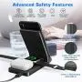 Wireless Charger, QTlier 3 in 1 Qi-Certified 15W Wireless Charging Station for Apple iWatch SE/6/5/4/3/2/1, AirPods Pro/2, Charging Stand for iPhone 12/11/X/XS/XR/Xs Max/8/8 Plus/Samsung (Black)