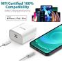 iPhone Fast Charger - MFi Certified - 20W USB-C Power Adapter Wall Plug 6ft Type-C to Lightning Cable Quick Charge Sync Cord Compatible with iPhone 12 SE 11 Pro MAX X XS XR 8 AirPods Pro iPad (2020)