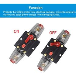 WOHHOM 30A 40A 50A 60A 80A 100A 150A Audio Circuit Breaker Auto Car Stereo Inline Fuse Holders Inverter, Manual Reset 12V-24V DC for Automotive Marine Boat Audio System Protection (20A)