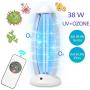 UV Light Sanitizer, UVC Disinfection Lamp, Remote Control Germicidal Lamp Steriliser Light Ultraviolet Ozone Sterilization for Home Kills 99% of Germs Viruses,38W