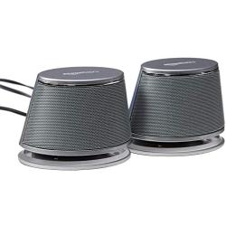 Amazon Basics USB-Powered PC Computer Speakers with Dynamic Sound | Silver