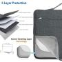 Hseok Laptop Sleeve 13-13.5 Inch Case Briefcase, Compatible All Model of 13.3 Inch MacBook Air/Pro, XPS 13, Surface Book 13.5'' Spill-Resistant Handbag for Most Popular 13''-13.5'' Notebooks, Linen Gray