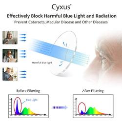Cyxus Reading Glasses Blue Light Blocking Clear Lens Magnification Readers for Men Women