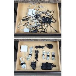 Simple Cord Cable Management Ties - (30) 8'' Reusable Self-Gripping Cord Straps - Organize Cables, Cords, and Wires - Simple Cord Organizer for Desks and Offices (Black)