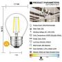 CRLight 2W LED Globe Dimmable Bulb 4000K Daylight White, 30W Equivalent E26 Base Vintage Edison Style Tiny G14 Clear Globe Light Bulbs for Chandelier Ceiling Fan Bathroom Vanity Mirror, 8 Pack