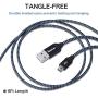 USB Cords(6ft), iSeekerKit 3 Pack High Charging Speed USB 2.0 A Male to Micro Nylon Braided Cords with Aluminum Connector Compatible for Android, Galaxy s6 s7 and More(Silver&Golden&Black)
