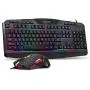 Redragon S101 Wired Gaming Keyboard and Mouse Combo RGB Backlit Gaming Keyboard with Multimedia Keys Wrist Rest and Red Backlit Gaming Mouse 3200 DPI for Windows PC Gamers (Black)