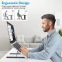 Portable Laptop Stand for Desk - OMOTON LA02 Adjustable Foldable Aluminum Laptop Hoder Riser, Compatible with MacBook Air, MacBook Pro, HP, Dell, Lenovo and More (Up to 15.6 ), Black