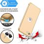 ORETECH Designed for iPhone SE 2020 Case with[2 x Tempered Glass Screen Protector] 360° Full Body Protection Cover Hard PC Soft Rubber Silicone for iPhone SE 2nd Generation (2020)-4.7- Gold