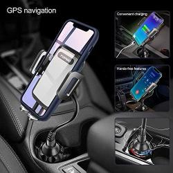 [Upgraded] Car Cup Holder Phone Mount Adjustable Gooseneck Automobile Cup-Holder-Phone-Car-Mount for iPhone 11 Pro/XR/XS Max/X/8/7 Plus/6s/Samsung S10+/Note 9/S8 Plus/S7 Edge(Grey)