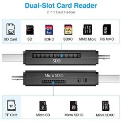 Vanja Micro USB OTG Adapter and USB 2.0 Portable Memory Card Reader for SDXC, SDHC, SD, MMC, RS-MMC, Micro SDXC, Micro SD, Micro SDHC Card and UHS-I Card