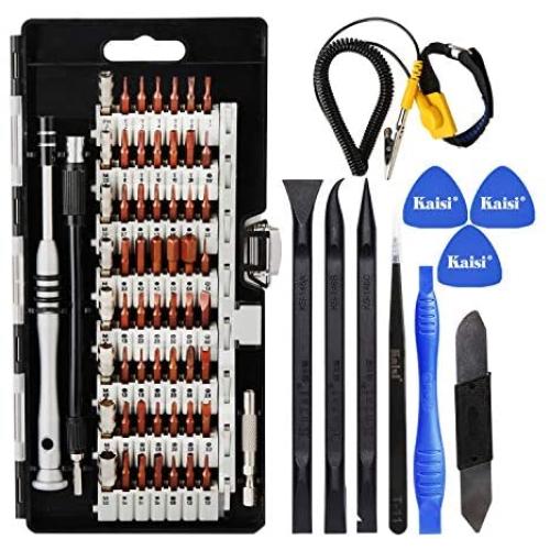 Kaisi 70 in 1 Precision Screwdriver Set Professional Electronics Repair Tool Kit with 56 Bits Magnetic Driver Kit, Anti Static Wrist Band, Spudgers for Tablet, Macbook, PC, iPhone, Xbox, Game Console