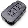 TANGSEN Smart Key Fob Case for TOYOTA AVALON CAMRY COROLLA HATCHBACK C-HR PRIUS PRIME RAV4 2 3 4 Button Keyless Entry Remote Personalized Protective Cover Plastic 3D Carbon Fiber Emboss