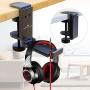 [Newest] APPHOME Headphone Stand Hanger with Cable Organizer Foldable Aluminum Headset Stand Headphone Holder Under Desk Space Save Desk Clamp Table Hook Universal Fit PC Gaming Headsets