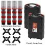 Twinkle Star Emergency Roadside Flares Kit LED Safety Strobe Road Warning Light Highway Beacon Alert Flare with Magnetic Base, Detachable Stand, Solid Storage Case (Set of 4)