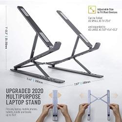 Homelux Theory Portable Laptop Stand Double Layer 6+9 Levels Adjustable Ergonomic Portable Aluminum Laptop Desk, Lightweight Foldable Laptop Stand for MacBook Air Pro,Dell,HP,Acer & More up to 15.6”