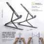 Homelux Theory Portable Laptop Stand Double Layer 6+9 Levels Adjustable Ergonomic Portable Aluminum Laptop Desk, Lightweight Foldable Laptop Stand for MacBook Air Pro,Dell,HP,Acer & More up to 15.6”