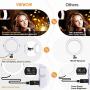 Selfie Ring Light with Tripod Stand - Dimmable Makeup Ring Light Led Camera Ringlight with Tripod and Phone Holder for Live Stream/Makeup/YouTube Video, Compatible for iPhone Android, Remote(Upgraded)