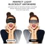 AJUN Cotton Sleep Eye Mask - Updated Design Light Blocking Sleep Mask, Soft and Comfortable Night Eye Mask for Men Women, Eye Blinder for Travel/Shift Work, Includes Travel Pouch+Earplugs (#01#Black)