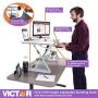 Victor DCX710W Height Adjustable Standing Desk | White | 31'' Wide | Sit Stand Desk Converter | Compatible with Most Monitor Arms