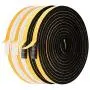 Weather Stripping for Doors-4 Rolls, 1/4 Inch Wide X 1/8 Inch Thick Total 52 Feet Long, High Density Adhesive Foam Tape Window Insulation Gasket Tape (13ft x 2 Rolls Black+13ft x 2 Rolls White)