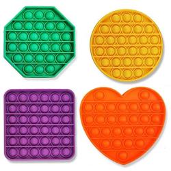 Push Pop Bubble Fidget Toy - Autism Special Needs Stress Reliever Silicone Stress Reliever Toy，Squeeze Sensory Toy for Kids (4 Pack)