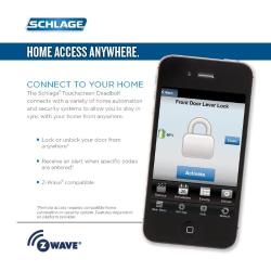 SCHLAGE FE599NX Camelot by Accent Keypad Entry with Z-Wave with 16086 Latch 10027 Strike Lifetime Brass Finish